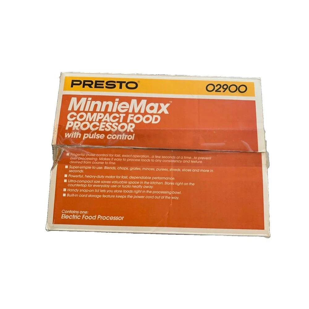 Presto Minnie Max Compact Food Processor Pulse Control 1988 02900 New Open Box